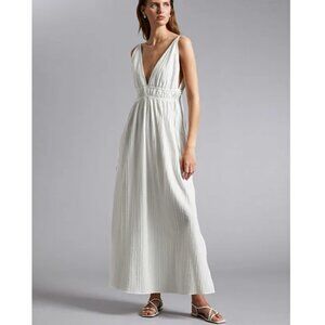 & Other Stories Seersucker Midi Dress